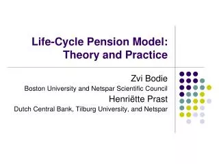 Life-Cycle Pension Model: Theory and Practice