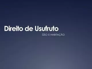direito de usufruto