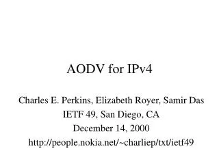 AODV for IPv4