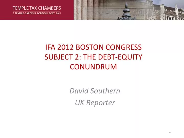 ifa 2012 boston congress subject 2 the debt equity conundrum