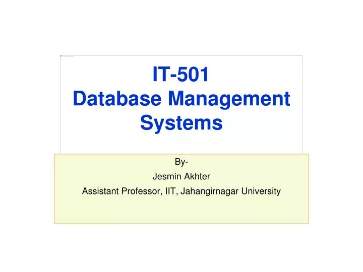 it 501 database management systems
