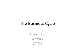the business cycle