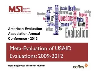 Meta-Evaluation of USAID Evaluations: 2009-2012