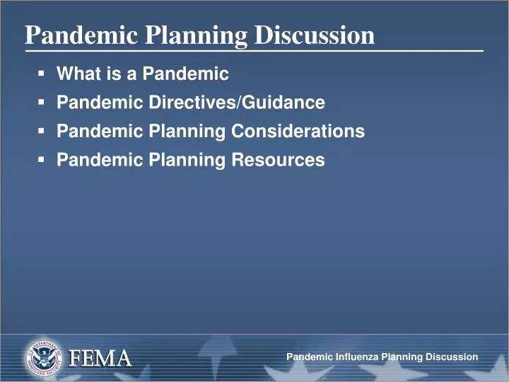 pandemic planning discussion