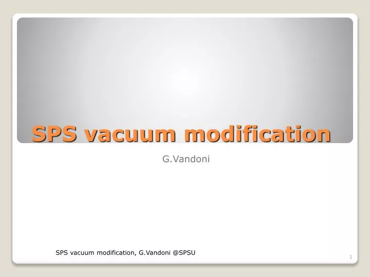 sps vacuum modification