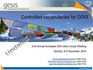 Controlled vocabularies for DDI3