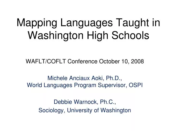 mapping languages taught in washington high schools