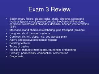 Exam 3 Review