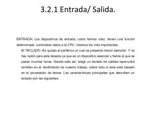 3 2 1 entrada salida