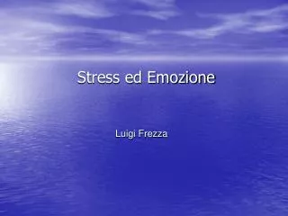 stress ed emozione