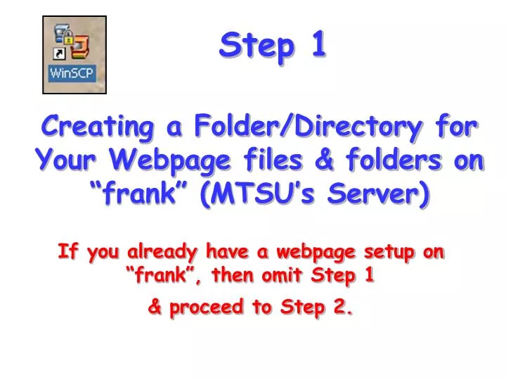creating a folder directory for your webpage files folders on frank mtsu s server