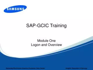 SAP-GCIC Training