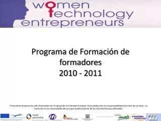 programa de formaci n de formadores 2010 2011