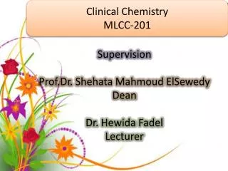 Clinical Chemistry MLCC-201