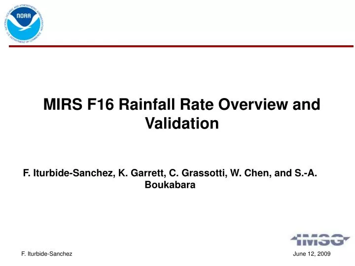 mirs f16 rainfall rate overview and validation