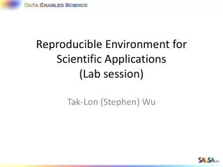 Reproducible Environment for Scientific Applications (Lab session)
