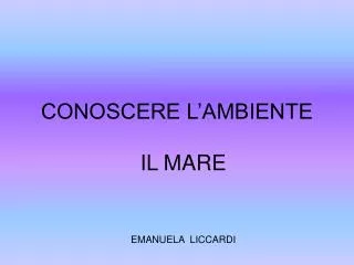 conoscere l ambiente
