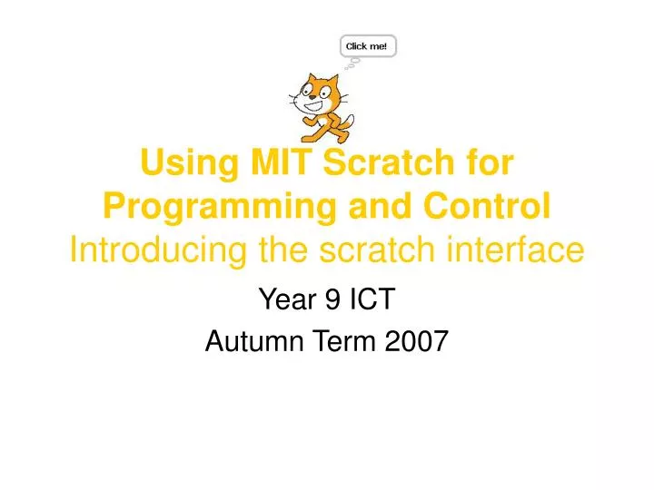 using mit scratch for programming and control introducing the scratch interface