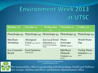 Environment Week 2013 at UTSC