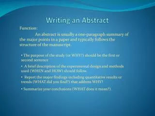 Writing an Abstract