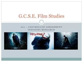 G.C.S.E. Film Studies