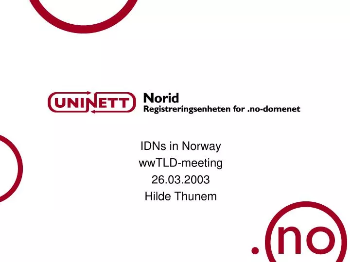 idns in norway wwtld meeting 26 03 2003 hilde thunem