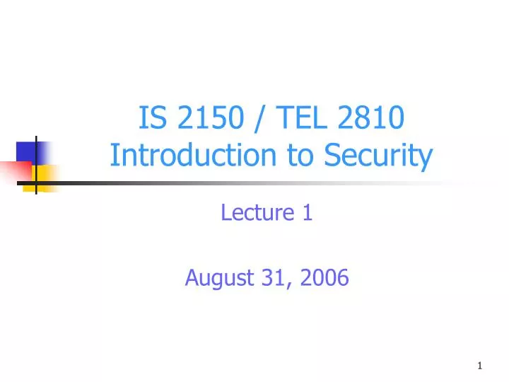 is 2150 tel 2810 introduction to security