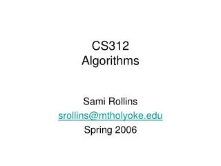 CS312 Algorithms