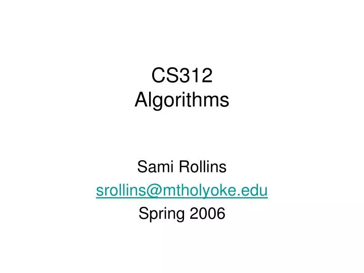 cs312 algorithms