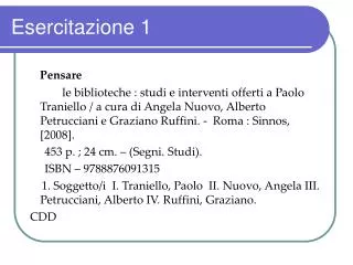 esercitazione 1