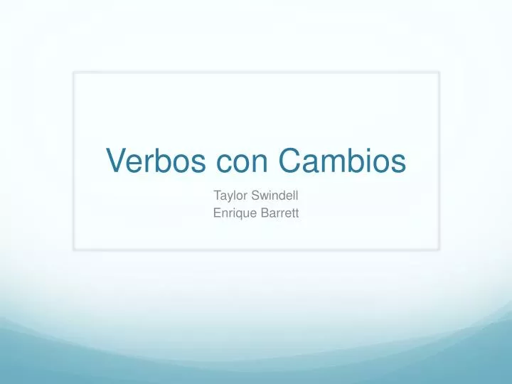 verbos con cambios