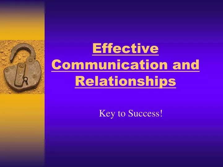 effective communication and relationships