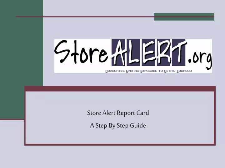 store alert report card a step by step guide