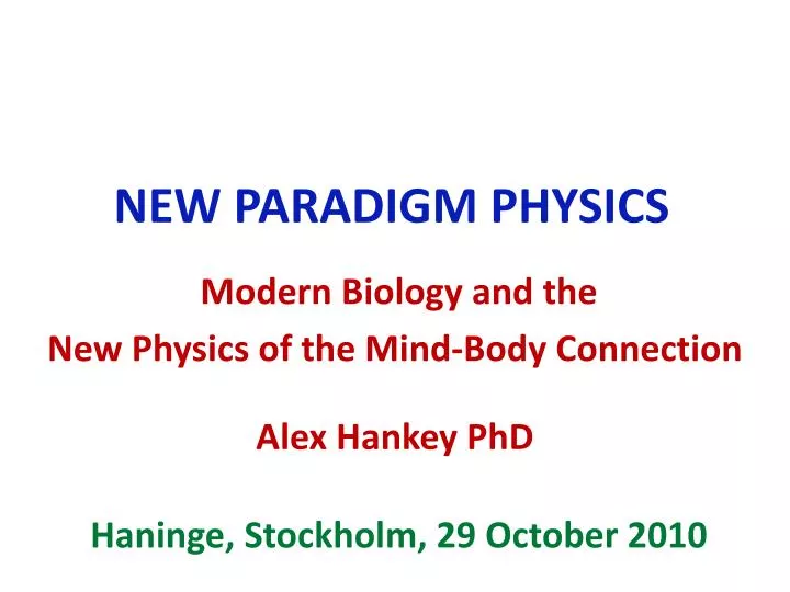 new paradigm physics