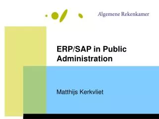 ERP/SAP in Public Administration