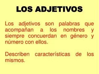 los adjetivos