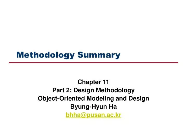 methodology summary