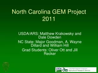 north carolina gem project 2011