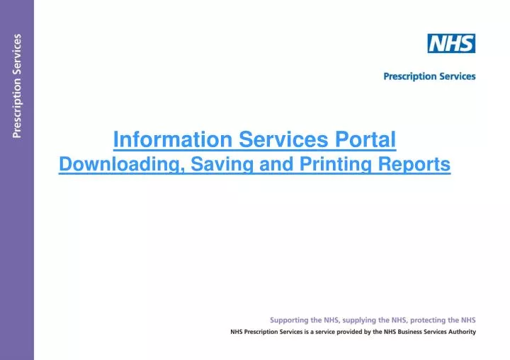 information services portal downloading saving and printing reports