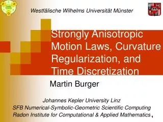 Strongly Anisotropic Motion Laws, Curvature Regularization, and Time Discretization