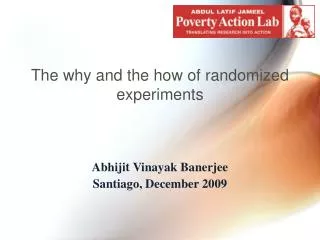 The why and the how of randomized experiments
