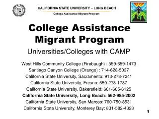 College Assistance Migrant Program