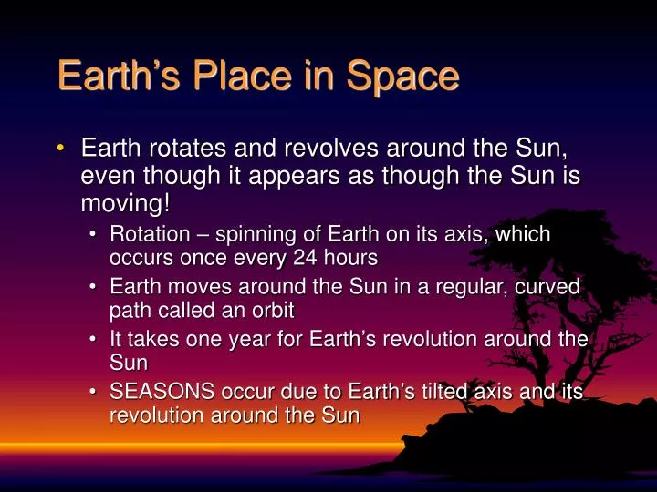earth s place in space