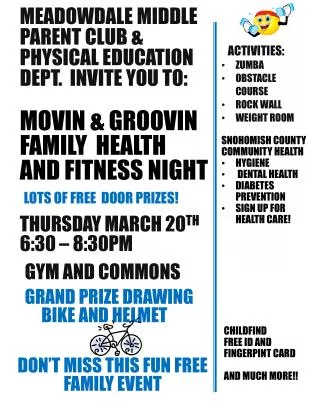 Meadowdale middle Parent club &amp; Physical education dept. Invite you to: