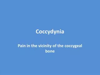 Coccydynia