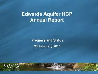 Edwards Aquifer HCP Annual Report