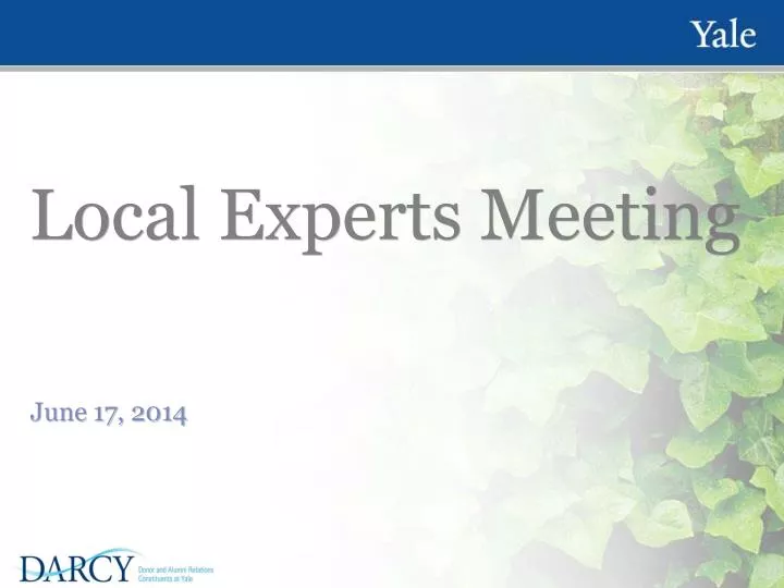 local experts meeting