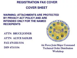 Air Force Joint Major Command Technical Order Distribution Workshop