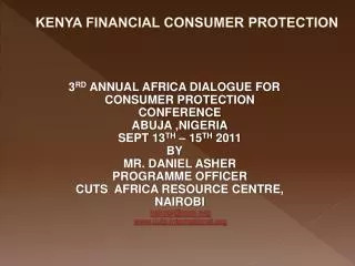 KENYA FINANCIAL CONSUMER PROTECTION