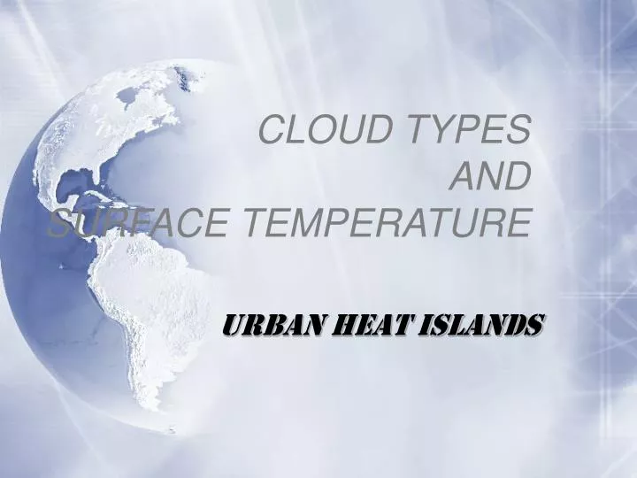 cloud types and surface temperature